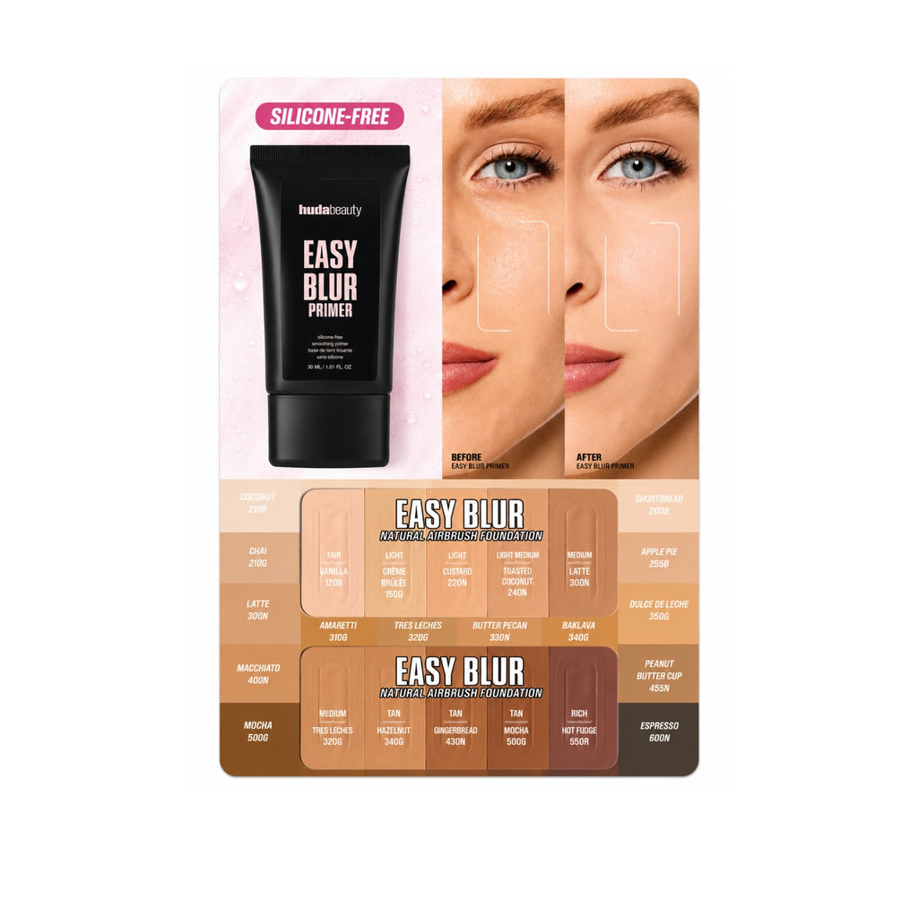 Huda Beauty Foundation Shade Card + Primer