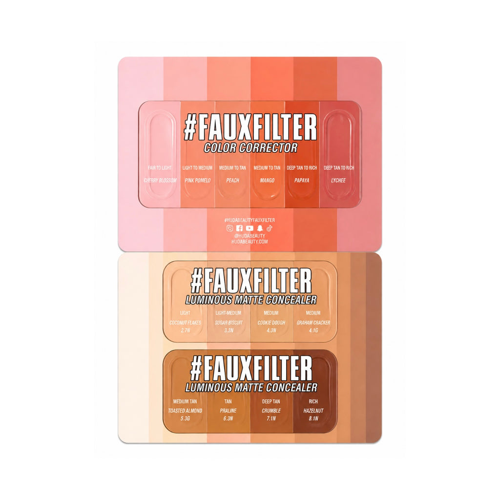 Huda Beauty Concealer Shade Card